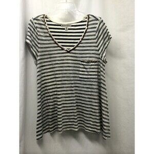 Andrew Charles Women's Top  Blue & Ivory Striped Blouse Size Small